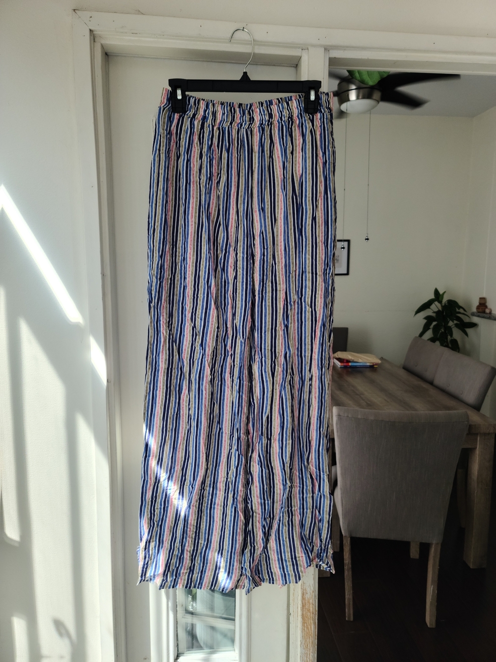 FAVLUX Blue, Pink & White Striped Maxi Skirt